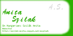 anita szilak business card